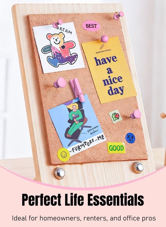 200 PCS Thumb Tacks For Wall, Pink Push Pins For Bulletin Board & Cork Board, Decorative Push Pins, Cute Thumbtacks Hooks Set For Pictures, Photos, Art & Decor - Image 5